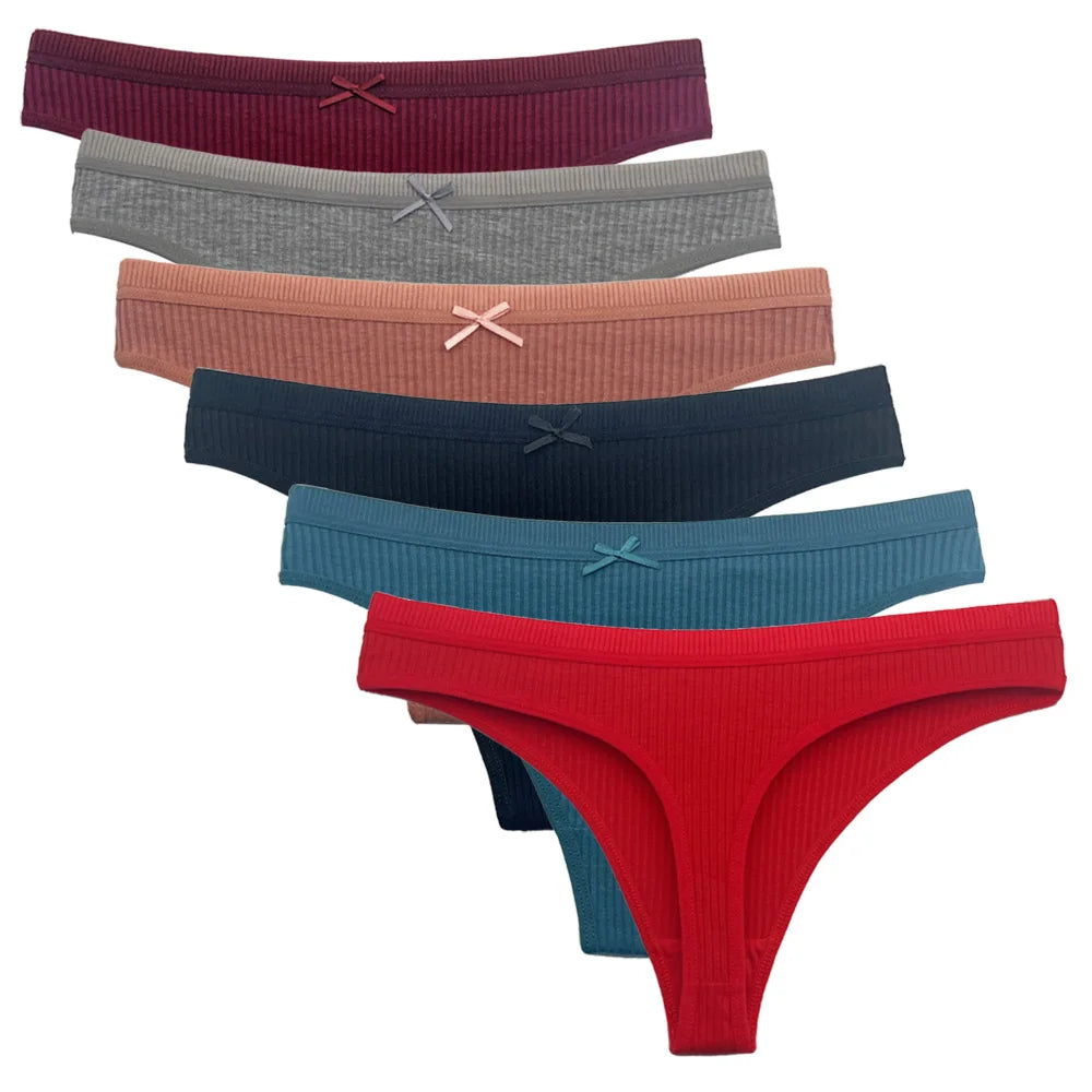 5 piezas/set de bragas de algodón tipo tanga
