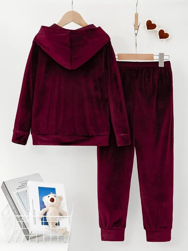 Conjunto de dos piezas de felpa para otoño/invierno