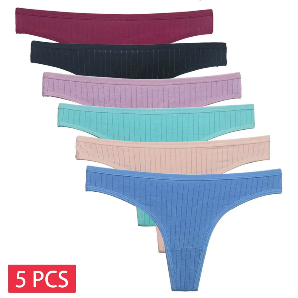 5 piezas/set de bragas de algodón tipo tanga