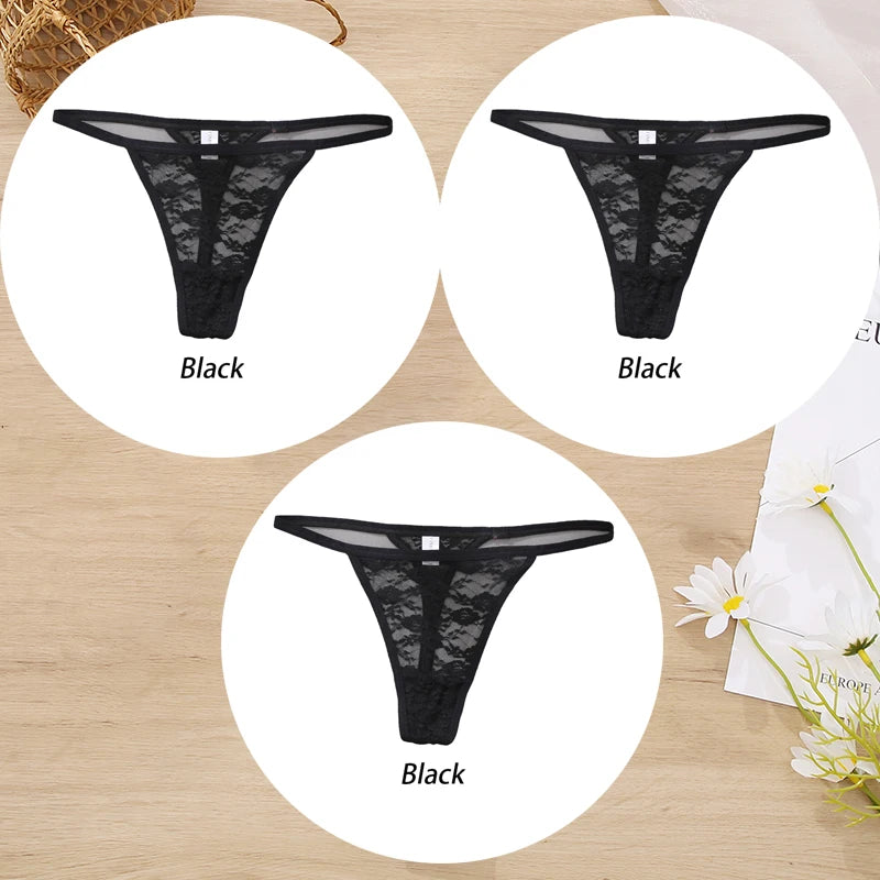 Conjunto de 3 tangas de encaje