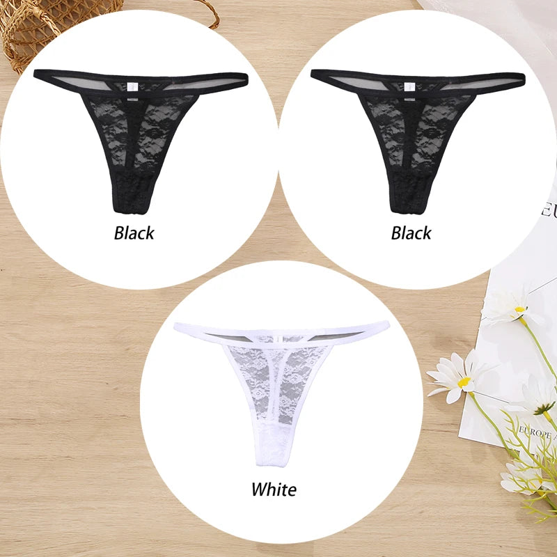 Conjunto de 3 tangas de encaje