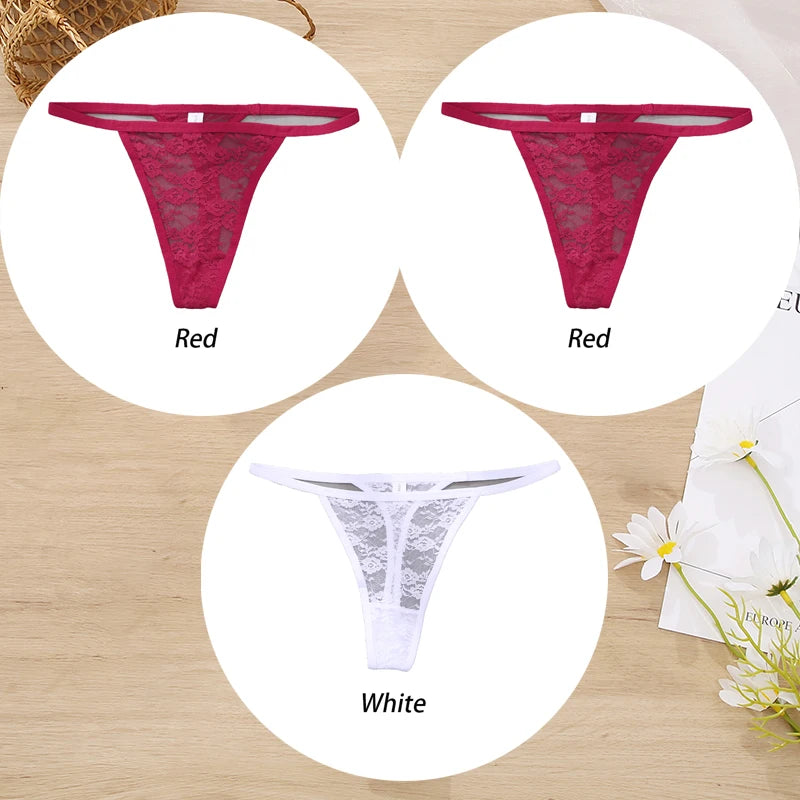 Conjunto de 3 tangas de encaje