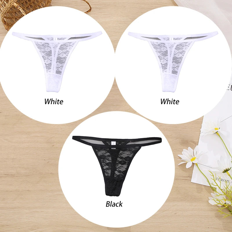 Conjunto de 3 tangas de encaje