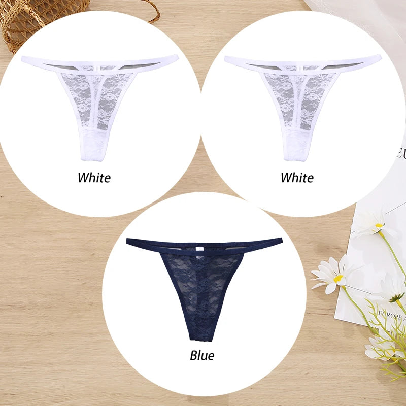 Conjunto de 3 tangas de encaje