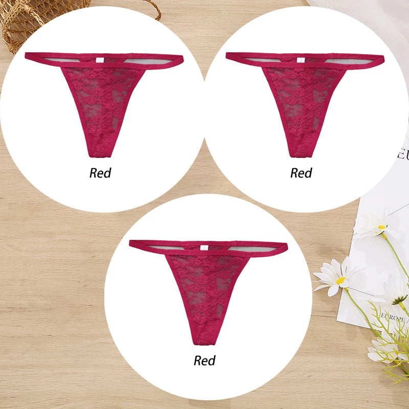 Conjunto de 3 tangas de encaje