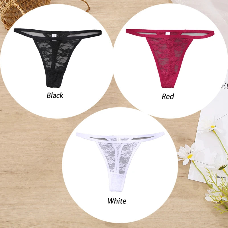 Conjunto de 3 tangas de encaje