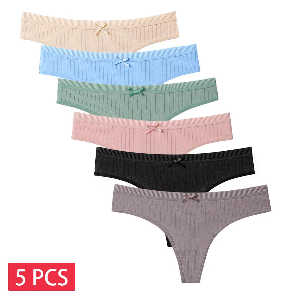 5 piezas/set de bragas de algodón tipo tanga