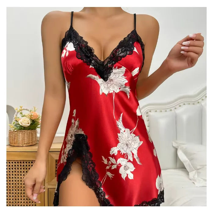 camisón de seda helada transpirable de verano