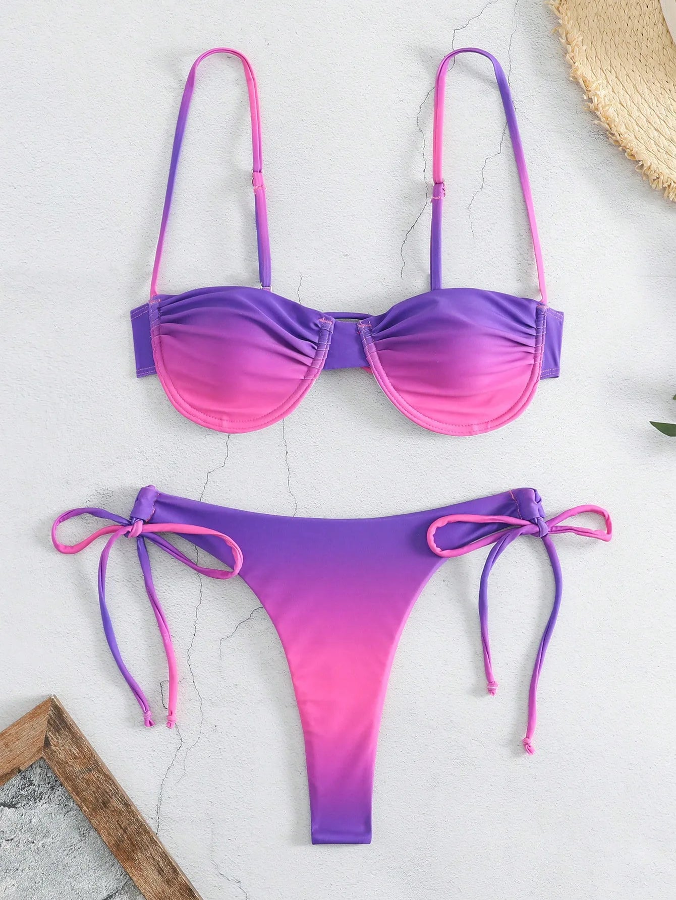 Conjunto de bikini push-up con estampado