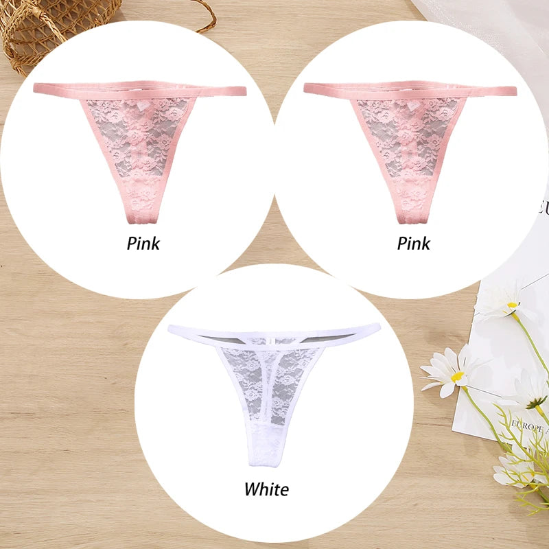 Conjunto de 3 tangas de encaje