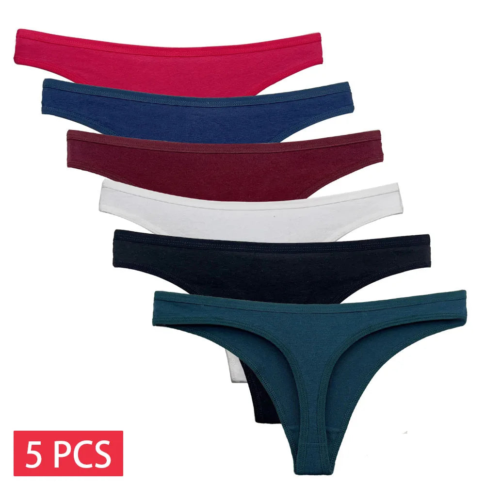 5 piezas/set de bragas de algodón tipo tanga