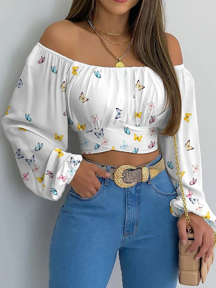 Blusas sexys de mujer con hombros descubiertos