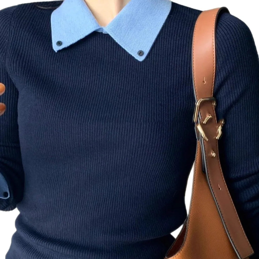 Sweater de mujer con cuello polo