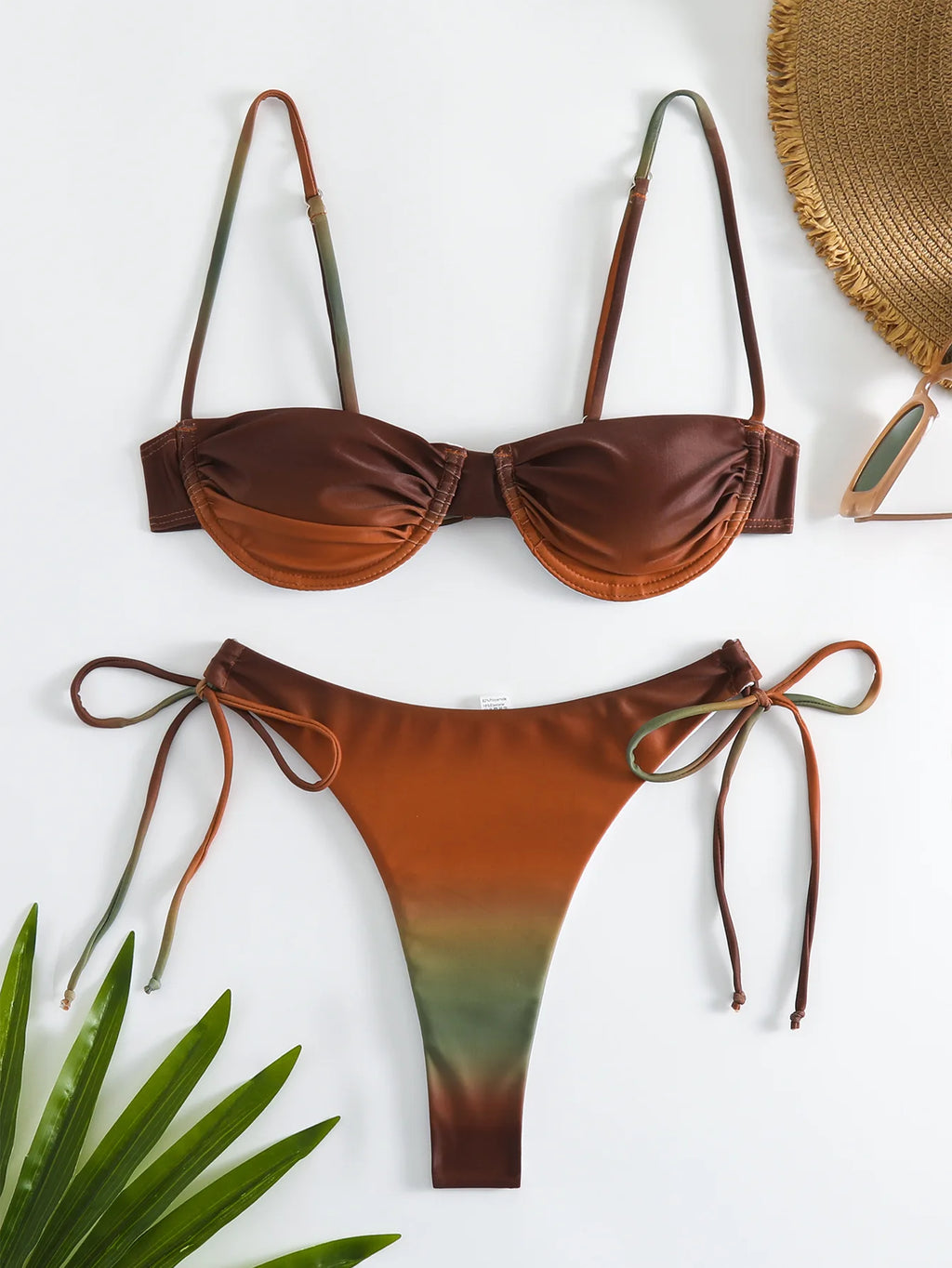 Conjunto de bikini push-up con estampado