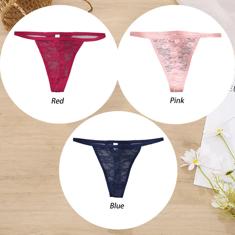 Conjunto de 3 tangas de encaje