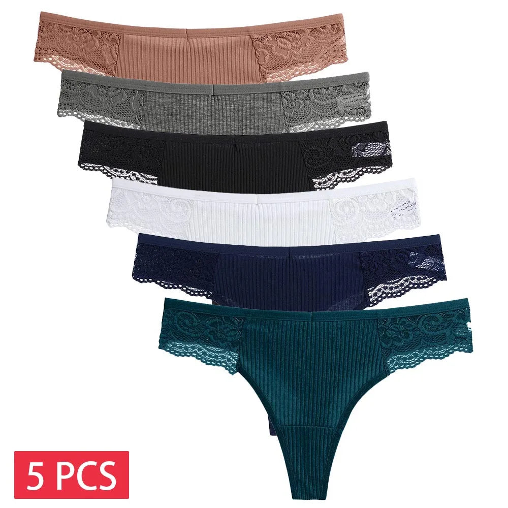 5 piezas/set de bragas de algodón tipo tanga