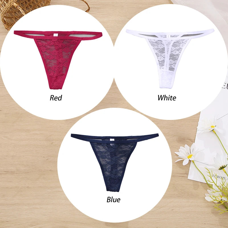 Conjunto de 3 tangas de encaje