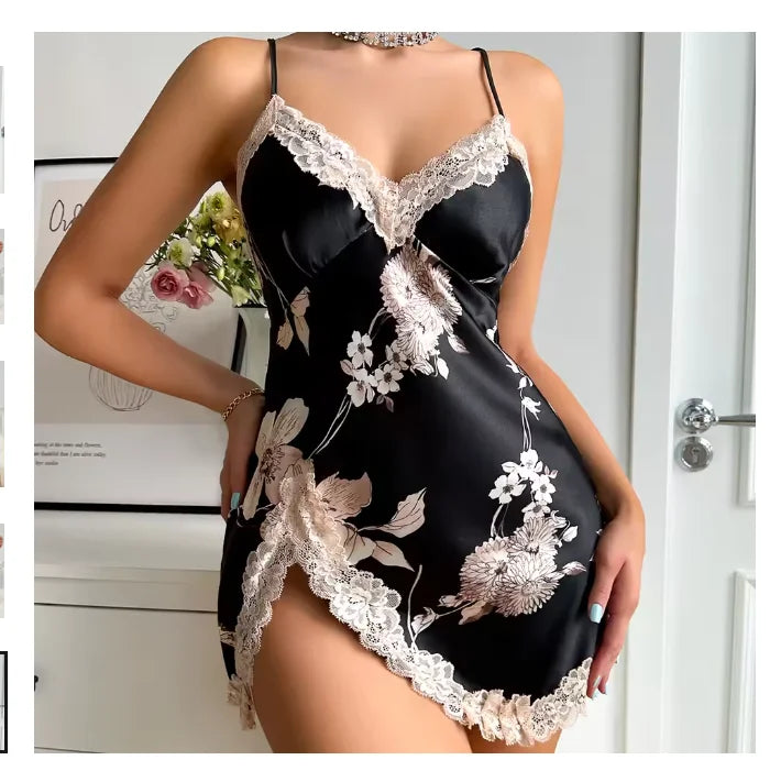 camisón de seda helada transpirable de verano