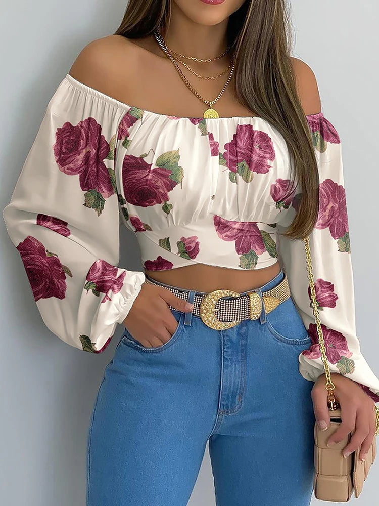 Blusas sexys de mujer con hombros descubiertos
