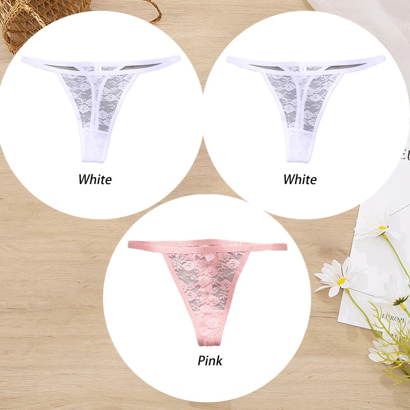 Conjunto de 3 tangas de encaje