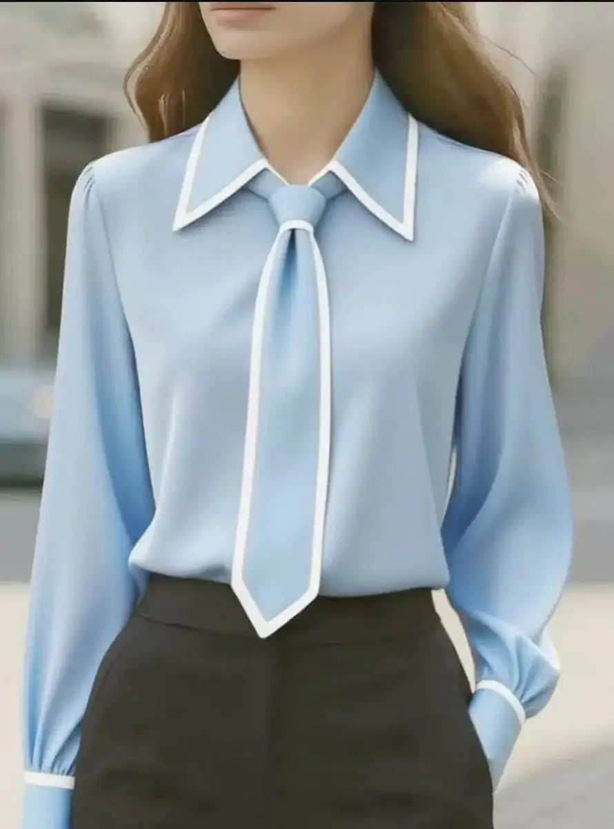 Camisa casual de manga larga con diseño de solapa