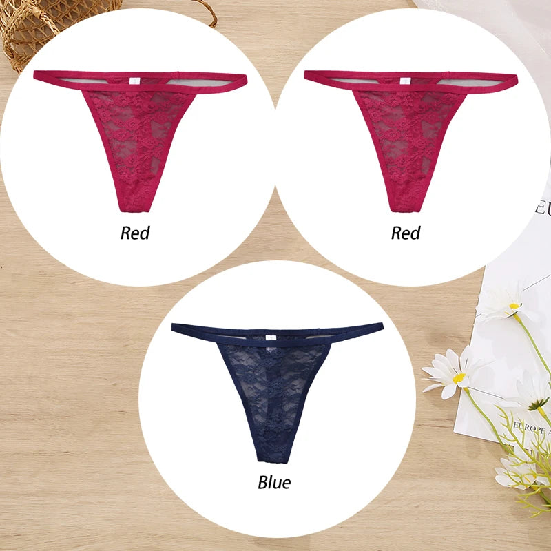 Conjunto de 3 tangas de encaje