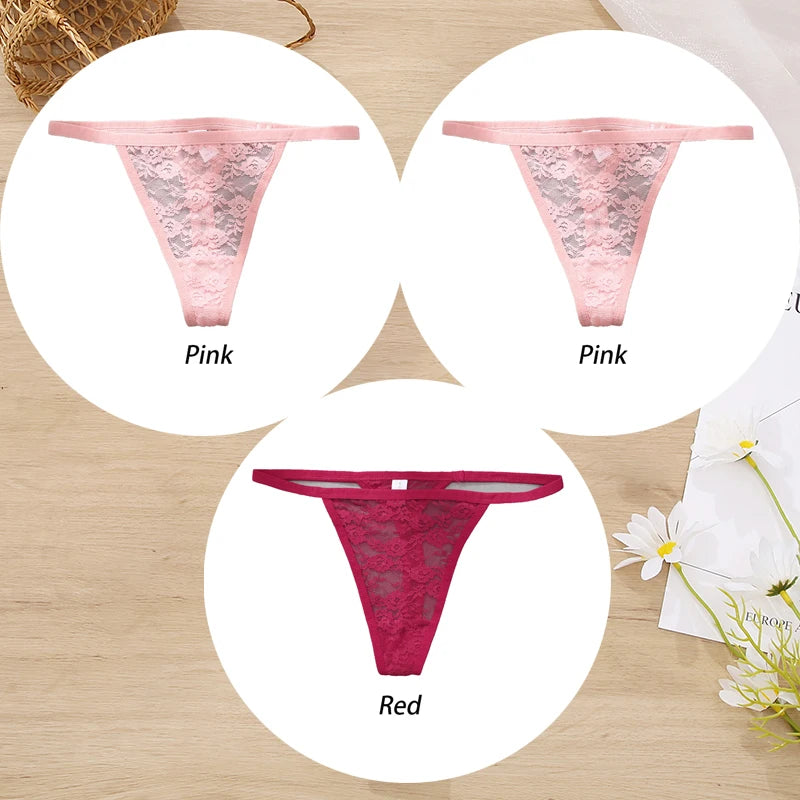 Conjunto de 3 tangas de encaje