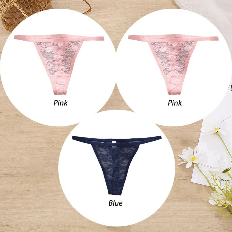 Conjunto de 3 tangas de encaje