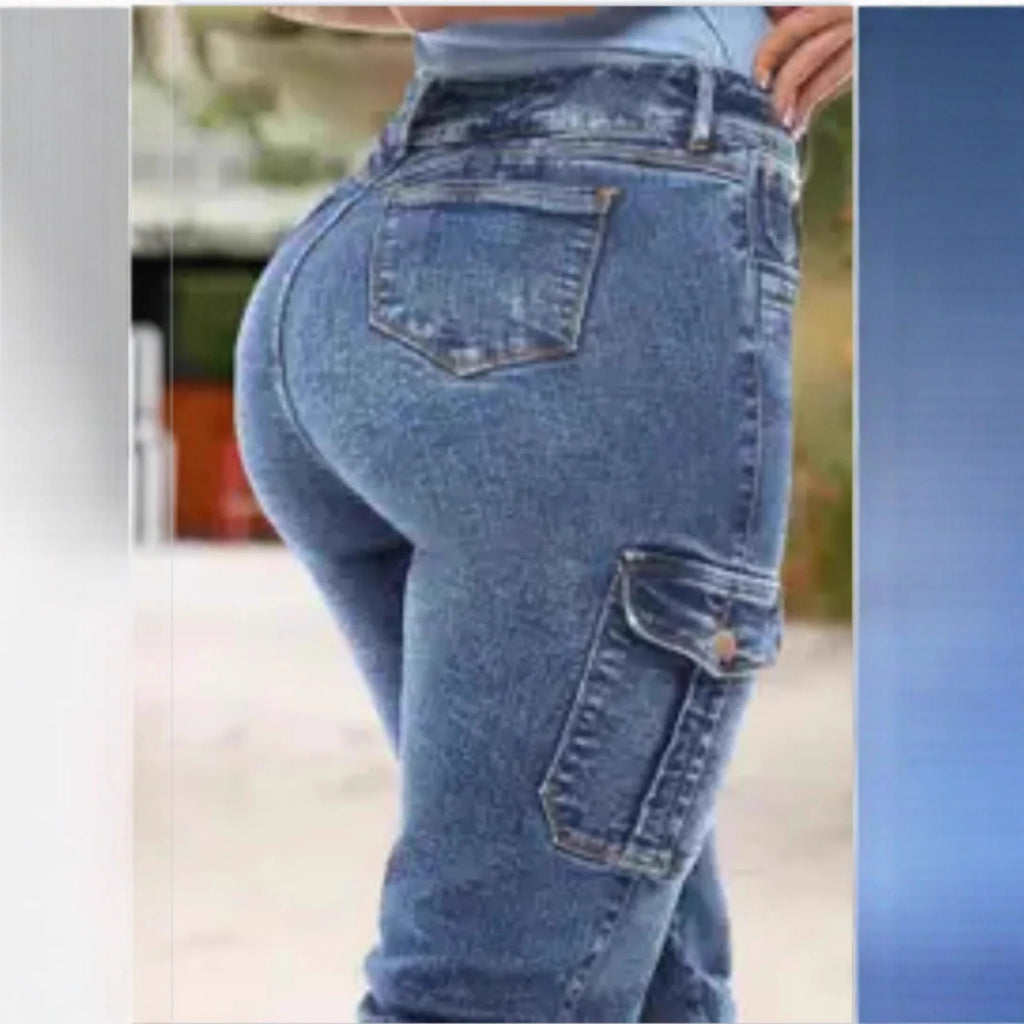 Pantalones vaqueros de mujer estilo streetwear con bolsillos