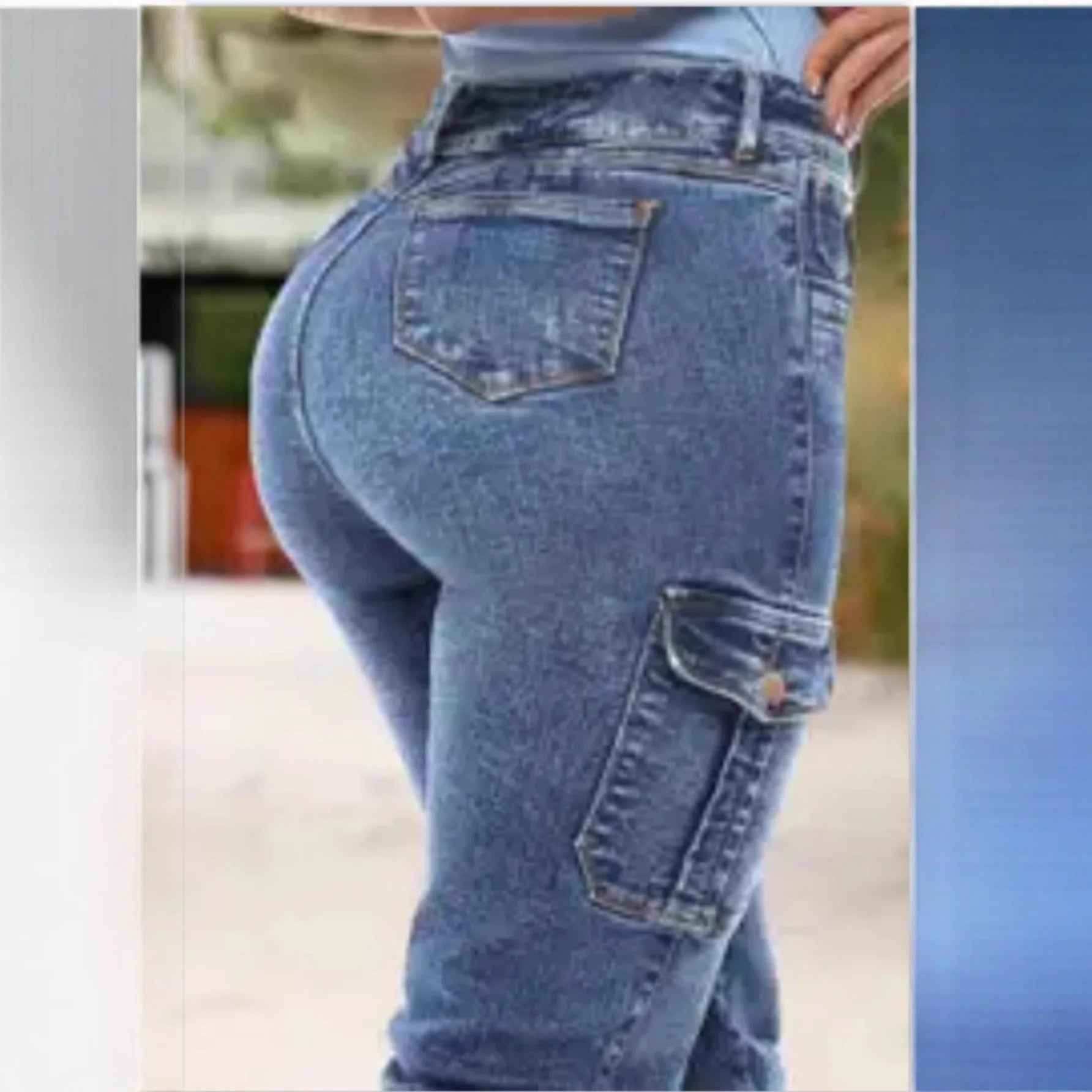 Pantalones vaqueros de mujer estilo streetwear con bolsillos