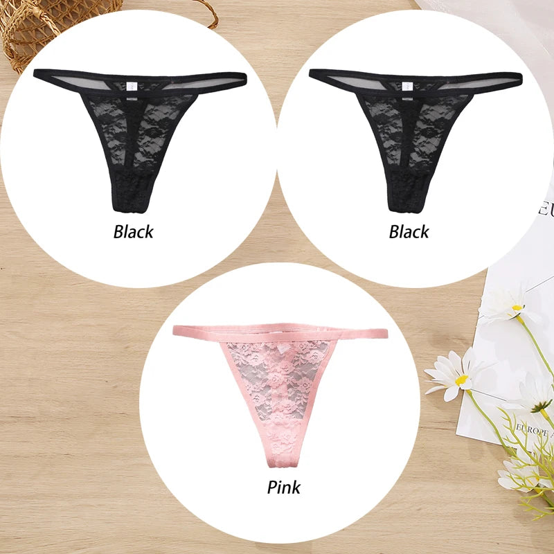 Conjunto de 3 tangas de encaje