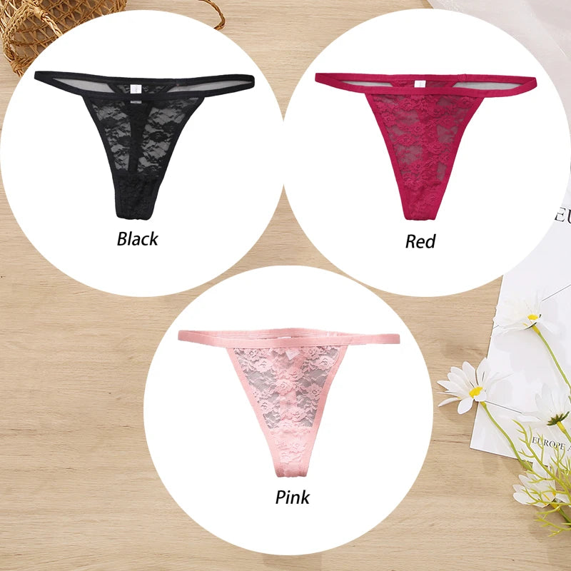 Conjunto de 3 tangas de encaje