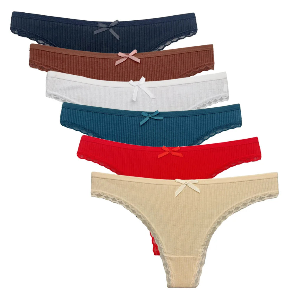 5 piezas/set de bragas de algodón tipo tanga