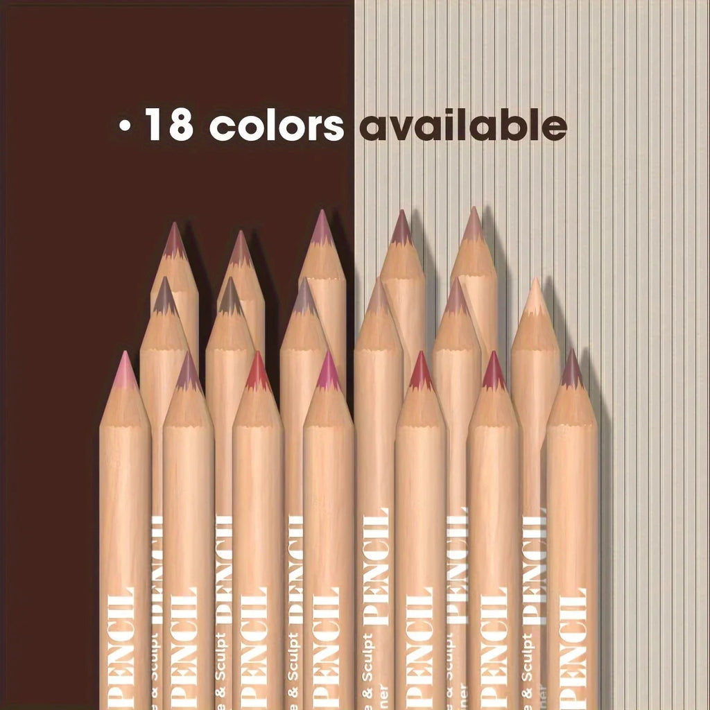 Set de 6 delineadores de labios nude, lápiz labial mate aterciopelado de larga duracion