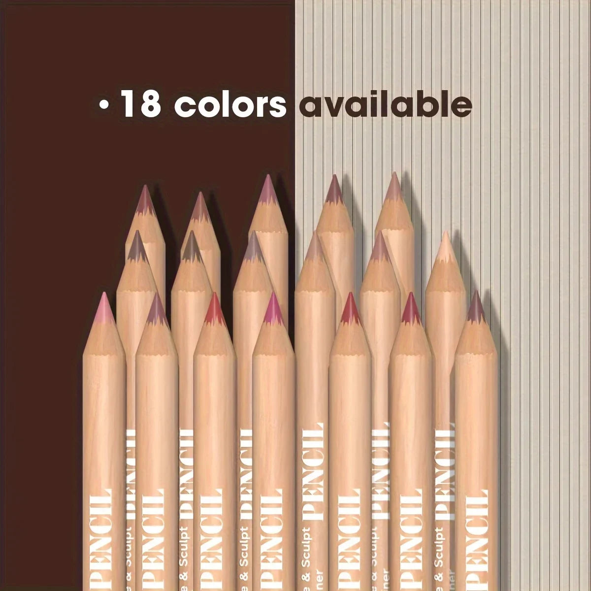 Set de 6 delineadores de labios nude, lápiz labial mate aterciopelado de larga duracion