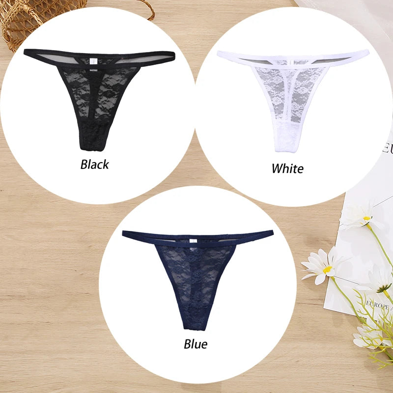 Conjunto de 3 tangas de encaje