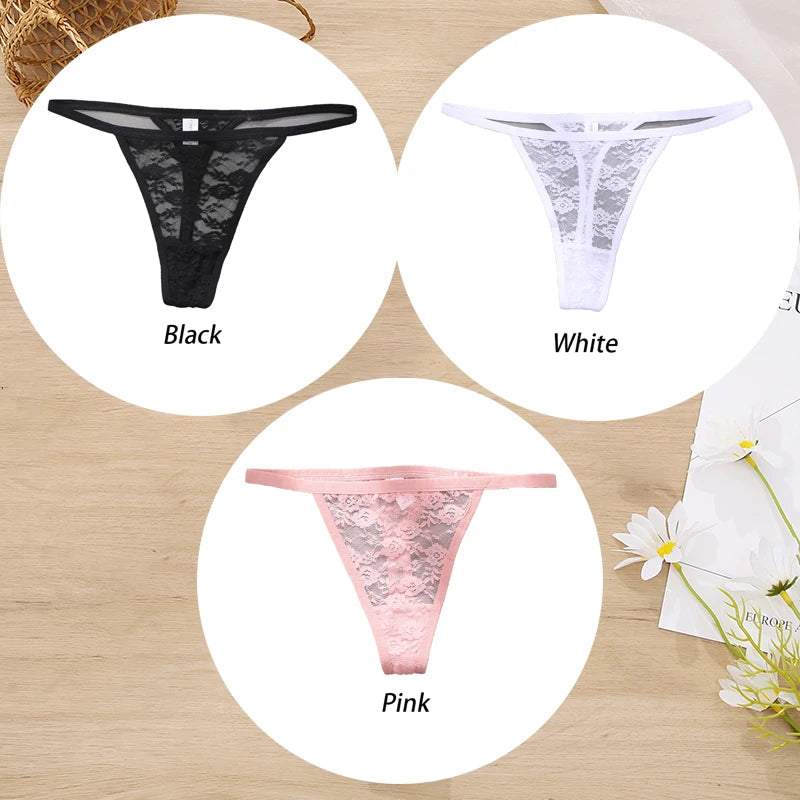 Conjunto de 3 tangas de encaje