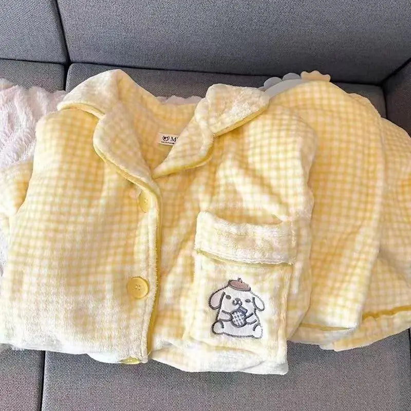 Pijama Hello Kitty de franela para mujer, otoño/invierno .