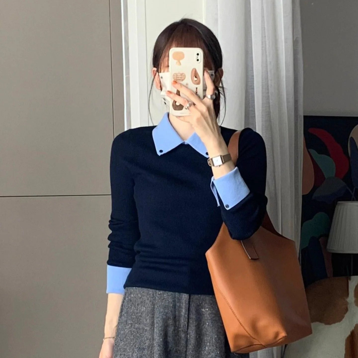 Sweater de mujer con cuello polo