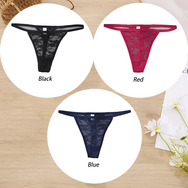 Conjunto de 3 tangas de encaje