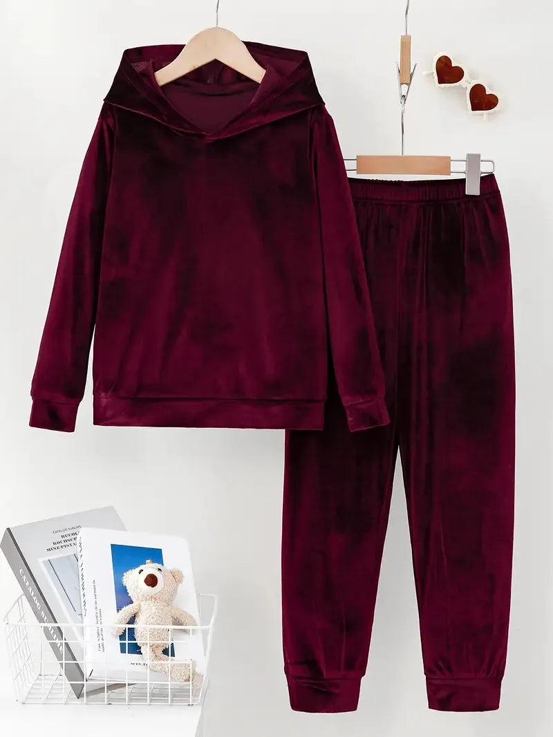 Conjunto de dos piezas de felpa para otoño/invierno