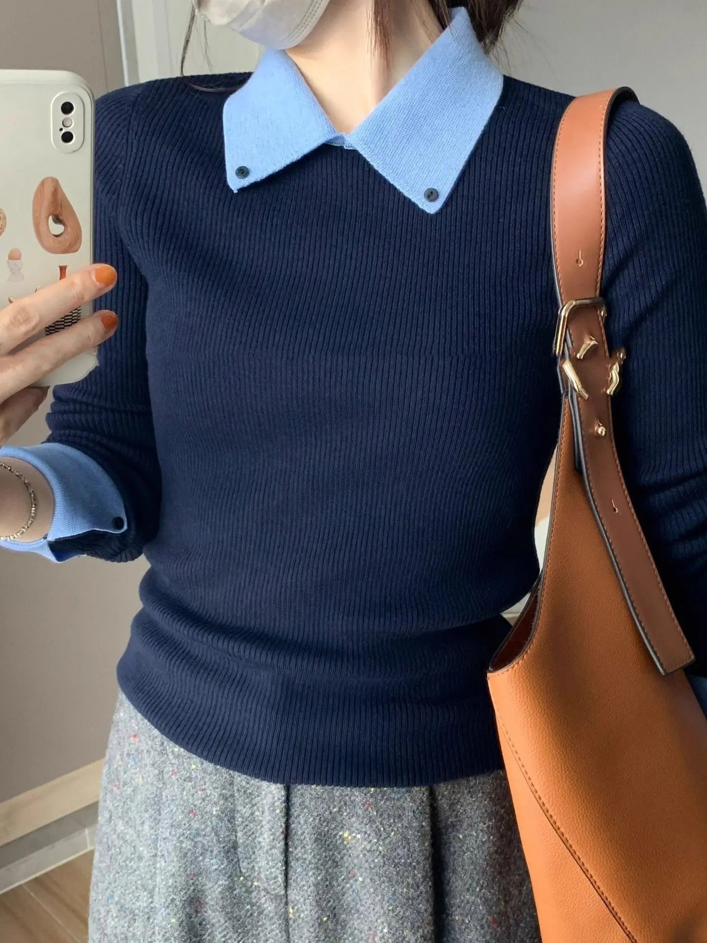 Sweater de mujer con cuello polo