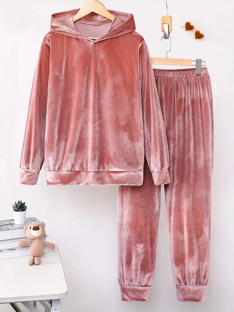 Conjunto de dos piezas de felpa para otoño/invierno