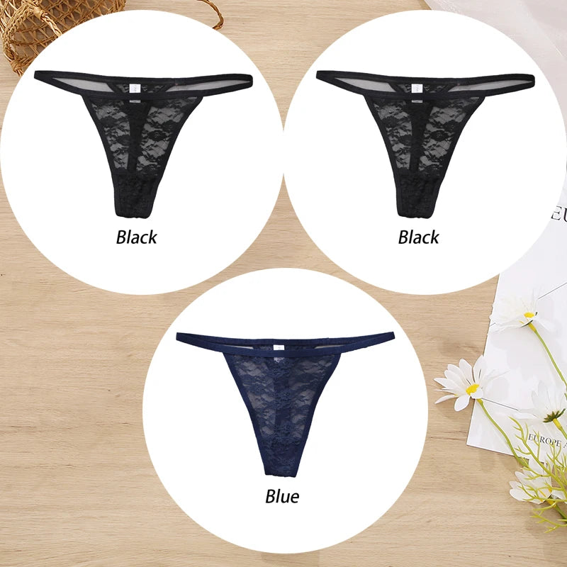 Conjunto de 3 tangas de encaje