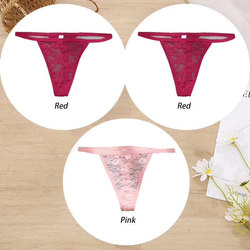 Conjunto de 3 tangas de encaje