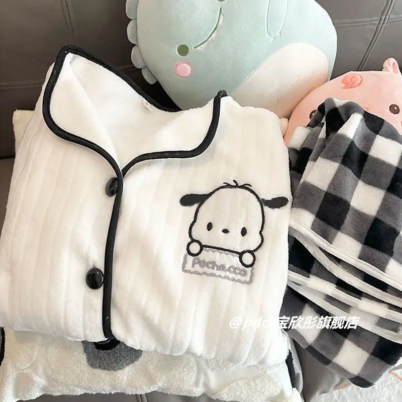 Pijama Hello Kitty de franela para mujer, otoño/invierno .