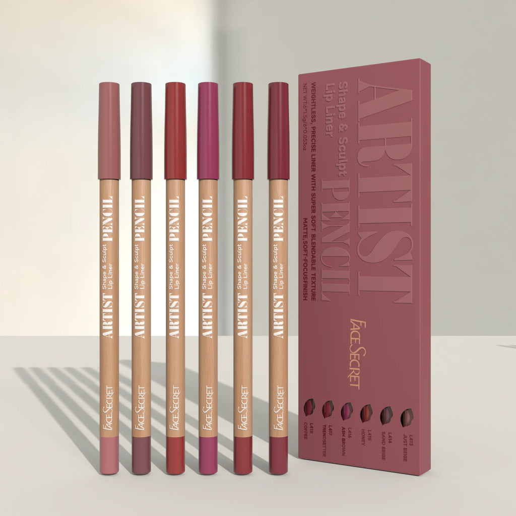 Set de 6 delineadores de labios nude, lápiz labial mate aterciopelado de larga duracion