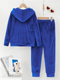 Conjunto de dos piezas de felpa para otoño/invierno