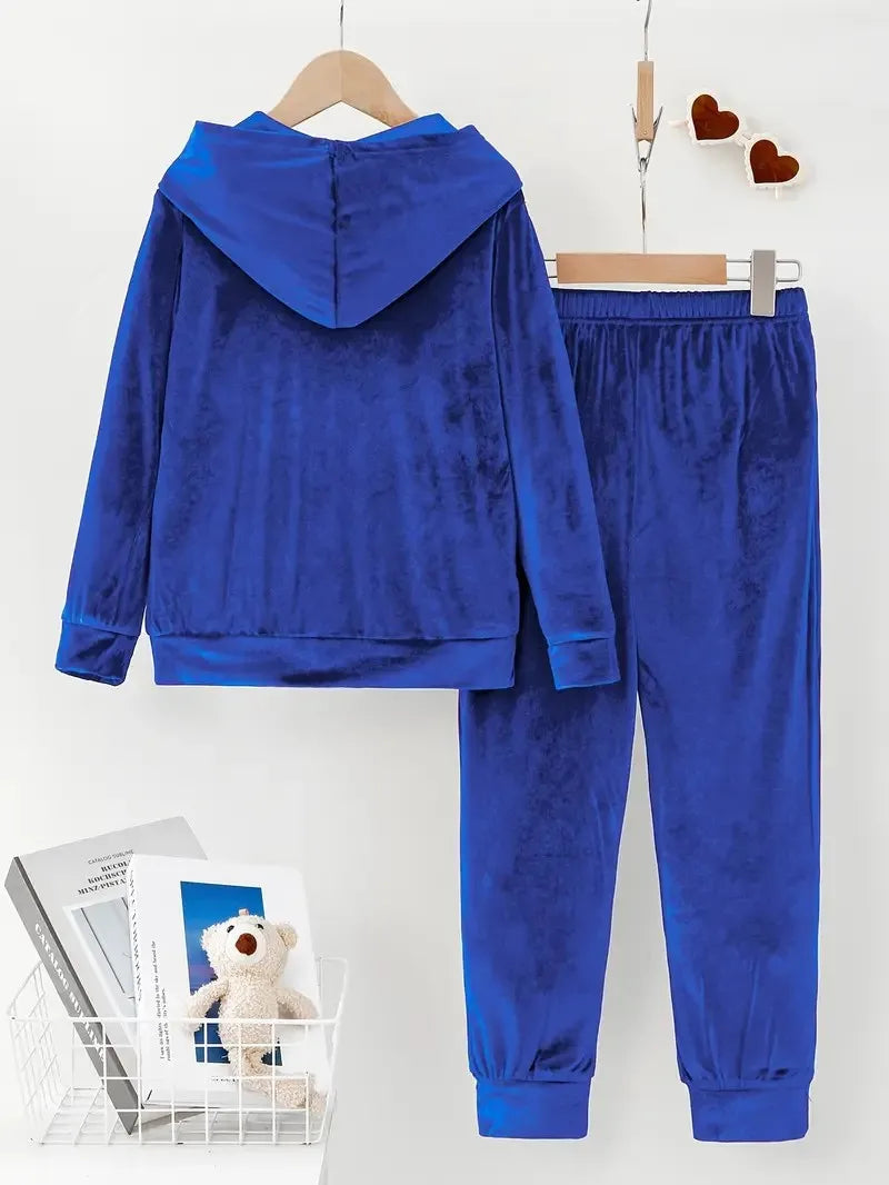 Conjunto de dos piezas de felpa para otoño/invierno