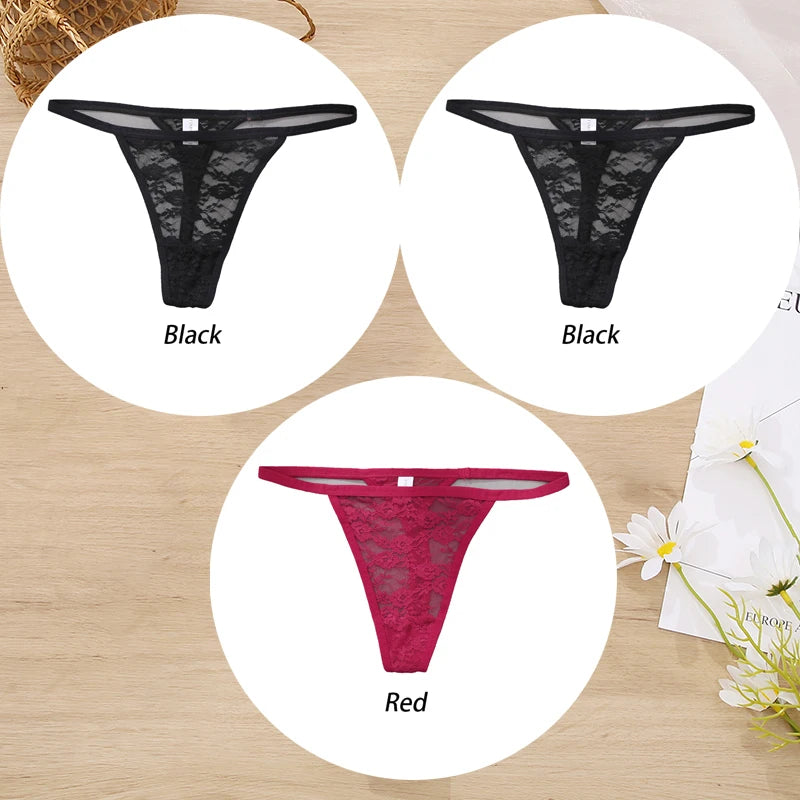 Conjunto de 3 tangas de encaje